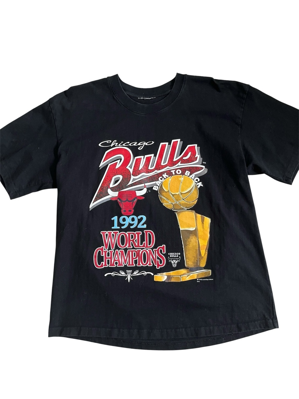 VTG 1992 Chicago Bulls World Champions T Shirt Top Mens L ? Saturdays Hero NBA